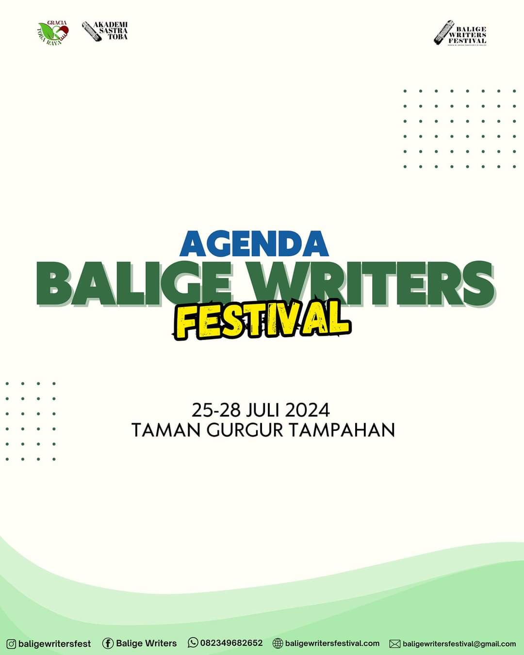 Agenda Balige Writers Festival 2024